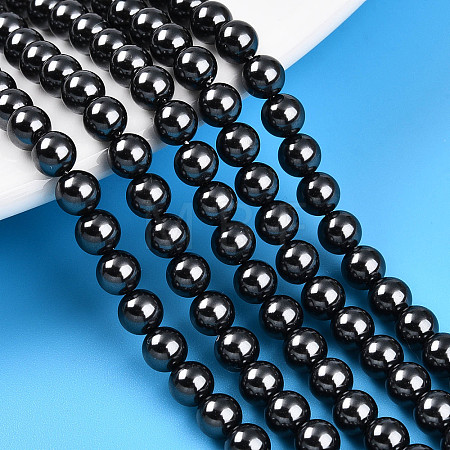 Baking Paint Pearlized Glass Pearl Bead Strands HY-N002-5mm-A02-1