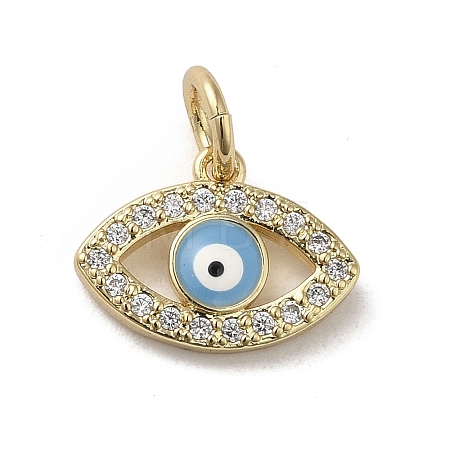Brass Micro Pave Cubic Zirconia Charms KK-E092-07G-01-1