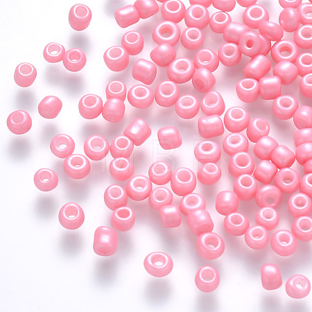 8/0 Baking Paint Glass Round Seed Beads SEED-S036-01B-04-1