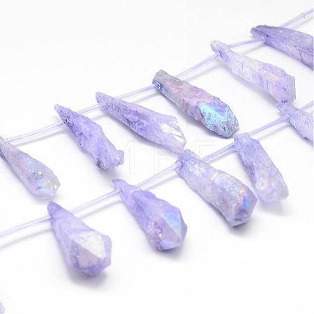 Electroplated Natural Quartz Crystal Beads Strands G-G890-A-02-1
