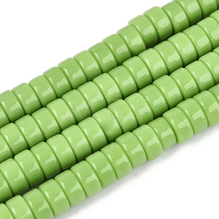 Opaque Solid Color Glass Beads Strands GLAA-N026-3x6mm-07-1
