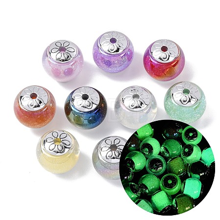 Opaque Luminous Resin & CCB Plastic Beads RESI-G119-14B-1
