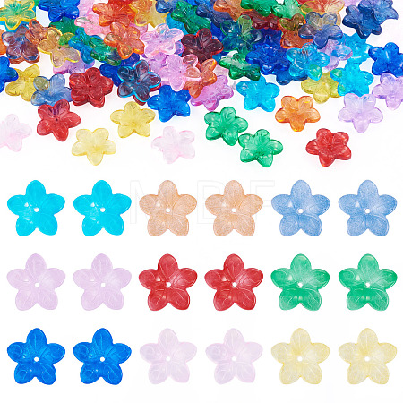 90Pcs 9 Colors Transparent Glass Beads GLAA-TA0004-42-1