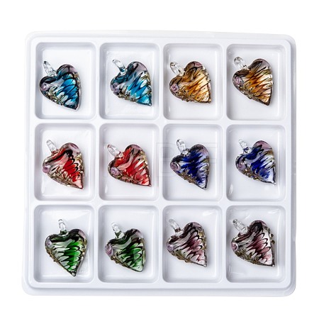 Handmade Goldensand Lampwork Pendants LAMP-S053-B-1
