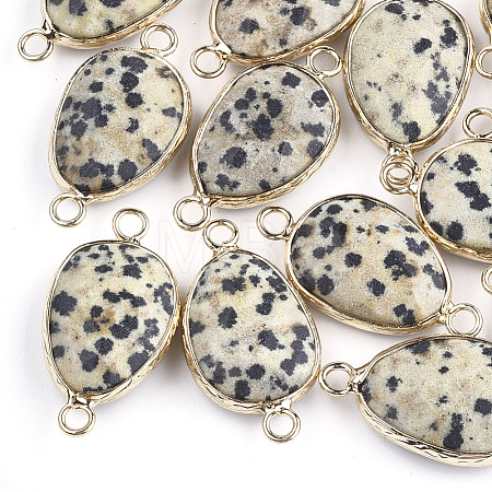 Natural Dalmatian Jasper Links connectors G-S344-02H-1