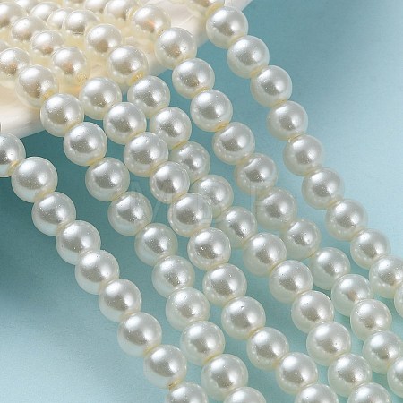 Baking Paint Pearlized Glass Pearl Round Bead Strands X-HY-Q003-6mm-02-1