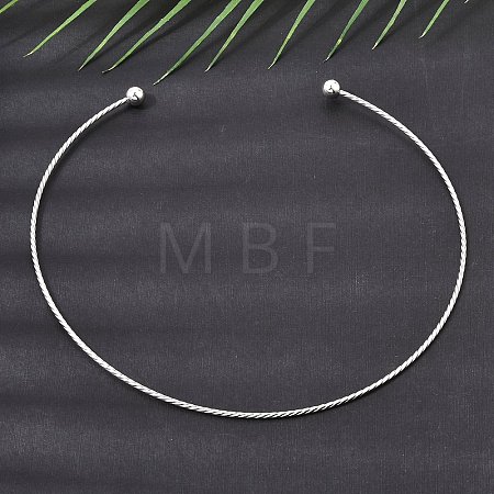 201 Stainless Steel Twist Cuff Choker Necklaces SA-CBA4A0D-01P-1