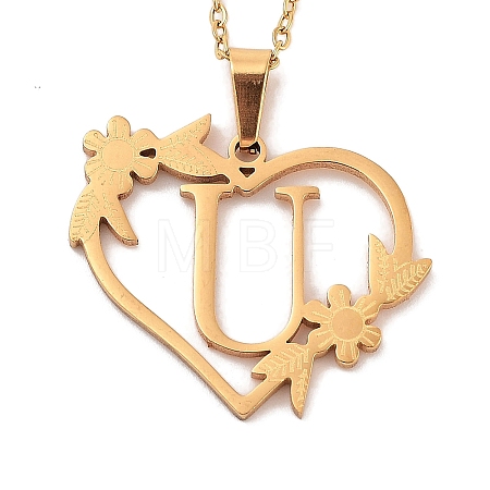 PVD Vacuum Plating 201 Stainless Steel Pendant Necklaces NJEW-R267-02U-G-1