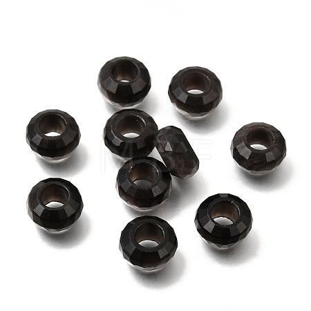 Natural Red Silver Sheen Obsidian European Beads GG-NH0003-A02-1