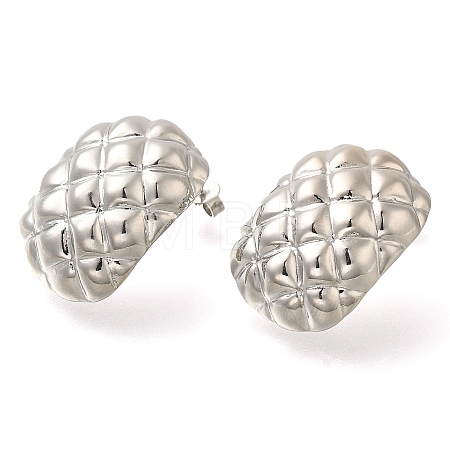 Rack Plating Rectangle Brass Stud Earrings EJEW-I310-06P-1