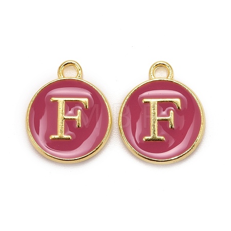 Golden Plated Alloy Enamel Charms X-ENAM-S118-08F-1