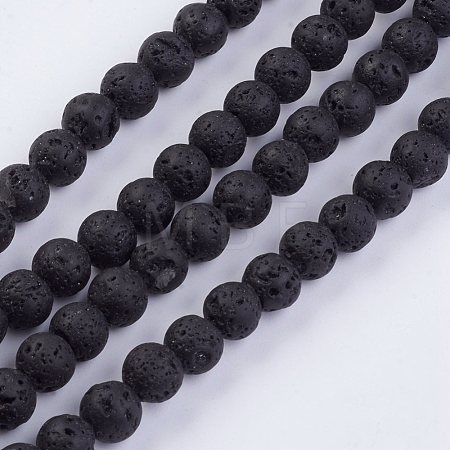 Natural Lava Rock Beads Strands G-F436-6mm-1