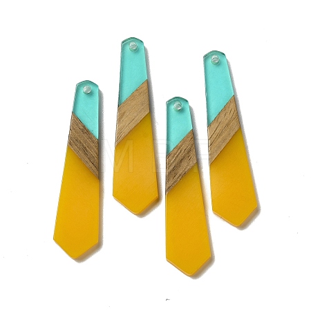 Opaque Resin & Walnut Wood Pendants RESI-D060-B-05-1