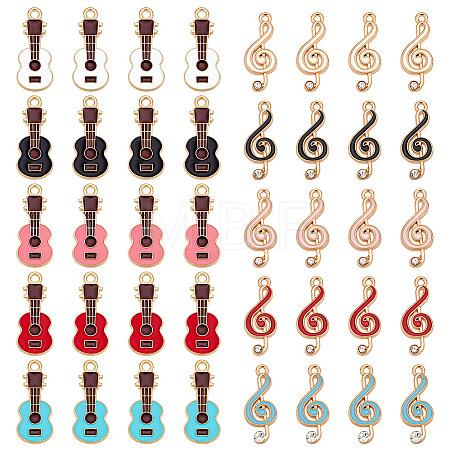 40Pcs 10 Styles Alloy Enamel Pendants FIND-ME0001-94-1