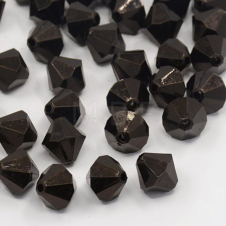 Faceted Bicone Transparent Acrylic Beads X-DBB8mm10-1