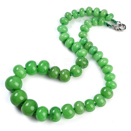 Dyed Natural Malaysia Jade Rondelle Graduated Beaded Necklaces for Women Men NJEW-K388-02I-1