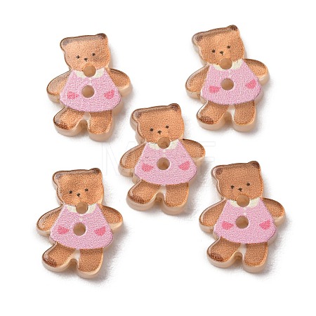 2-Hole Printed Opaque Resin Buttons LS-RE-CBAD26B-24-1