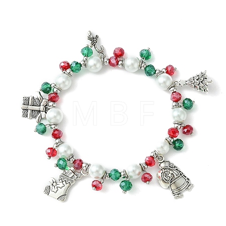 Colorful Glass Beaded Stretch Bracelet BJEW-JB09497-1