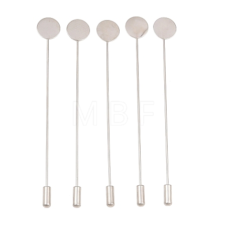 Brass Stick Lapel Pins with Round Pad Tray KK-A301-01P-1