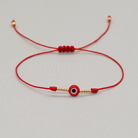 Vintage Evil Eye Miyuki Gold Beaded Braided Bracelets with Brass Beads for Women TE3709-1-1