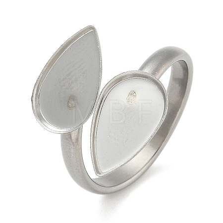 304 Stainless Steel Cuff Rings Components STAS-K279-02E-P-1