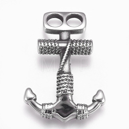304 Stainless Steel Hook Clasps STAS-O101-51AS-1