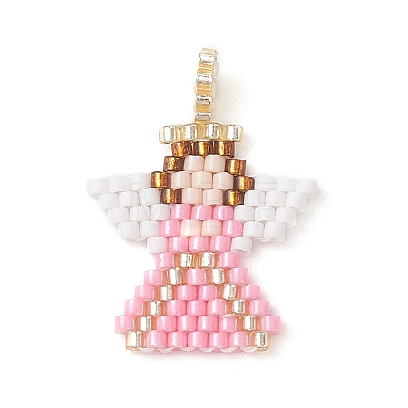 Beaded Angel Charms PALLOY-MZ01207-01-1