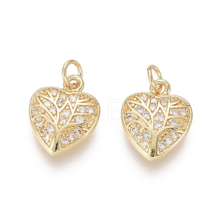Golden Plated Brass Charms ZIRC-L087-038G-1