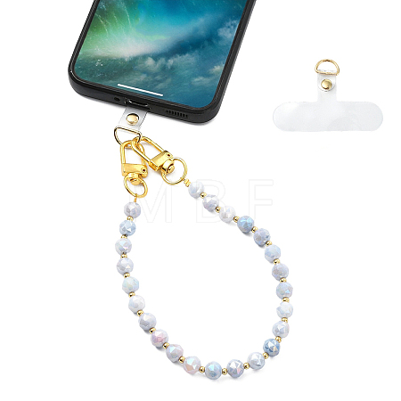 Glass Round Bead Mobile Straps HJEW-YW00517-04-1