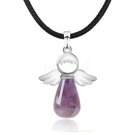 Angel Natural Amethyst Pendant Necklaces OH8264-05-1
