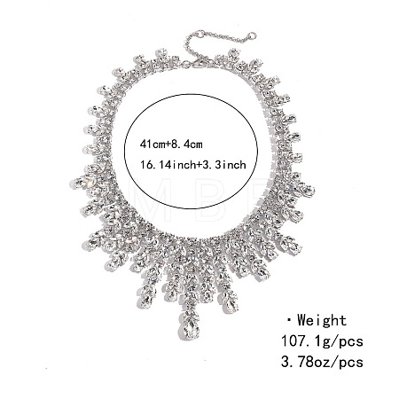 Alloy Full Crystal Rhinestone Geometric Bib Necklaces for Women FS-WG56FB9-02-1