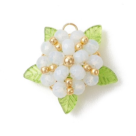 Dyed Natural Malaysia Jade & Glass Beaded Pendants PALLOY-MZ01265-06-1