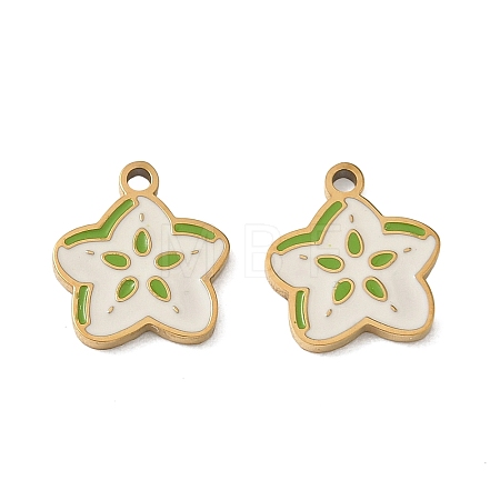Fruit 304 Stainless Steel Enamel Pendants SA-CBA49D2-11G-05-1