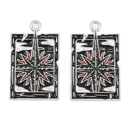 Alloy with Black Enamel Pendants AL-CBA2919-02P-08-1