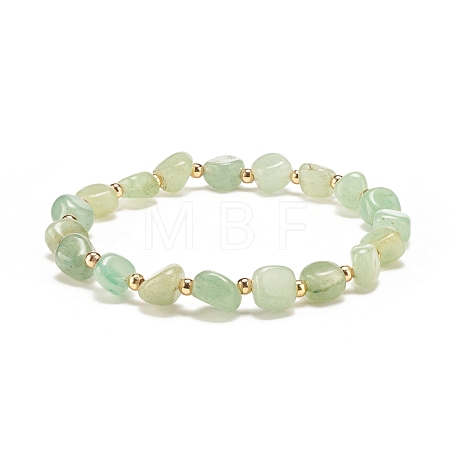 Natural Green Aventurine Round Beaded Stretch Bracelet BJEW-JB08197-03-1