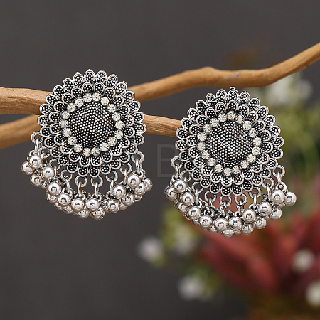 Alloy Flower Chandelier Earrings GG9850-1-1