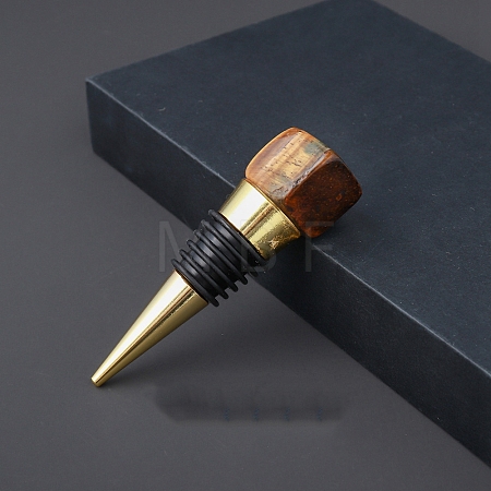 Natural Tiger Eye Red Wine Stoppers PW-WG26592-06-1