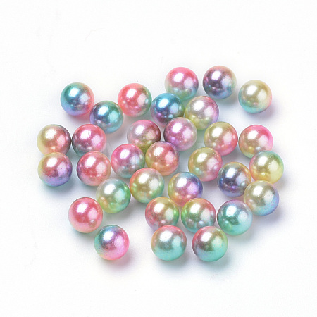 Rainbow Acrylic Imitation Pearl Beads OACR-R065-3mm-A07-1