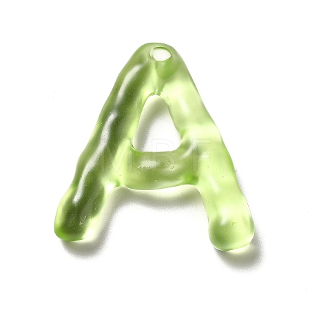 Transparent Resin Alphabet Pendants LS-RESI-C028-02A-1
