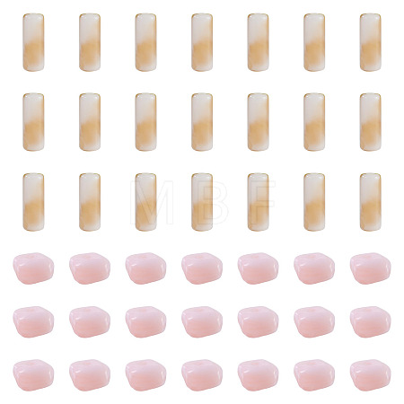 90Pcs 2 Styles Opaque Acrylic Imitation Gemstone Beads OACR-TA0005-14E-1