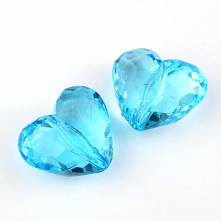 Transparent Acrylic Beads X-PL318Y-9-1