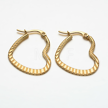 Heart 304 Stainless Steel Hoop Earrings EJEW-N034-29-1