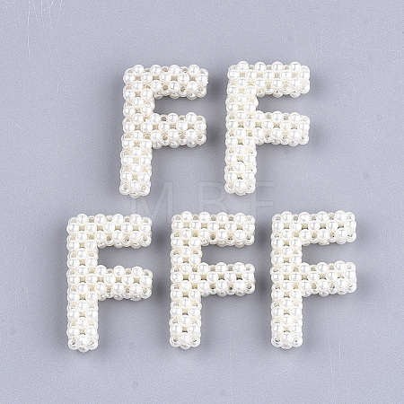 Handmade ABS Plastic Imitation Pearl Woven Beads FIND-T039-18-F-1