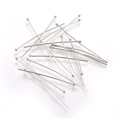 Tarnish Resistant 304 Stainless Steel Ball Head Pins X-STAS-R051-40mm-1
