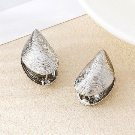 Alloy Shell Shape Hoop Earrings FS-WG5FBFD-02-1