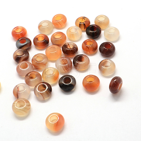 Natural Agate European Large Hole Beads X-G-Q442-13-1