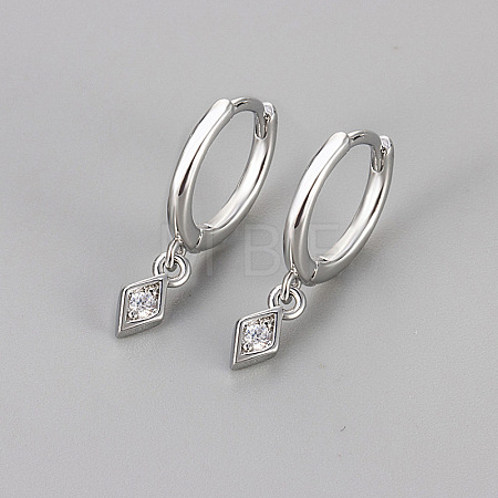 Brass & Clear Cubic Zirconia Hoop Earrings WG8BCA9-02-1