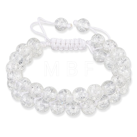 Sparkling Round Glass Braided Bead Bracelet BJEW-SW00082-01-1