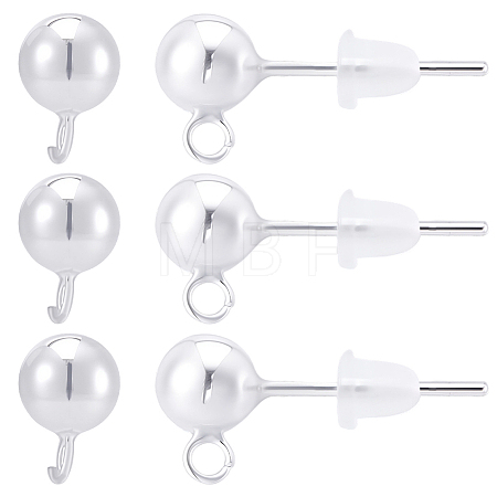 925 Sterling Silver Stud Earring Findings STER-BBC0009-91A-1