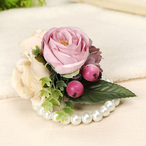 Cloth Flower Wrist Corsage HULI-PW0002-003D-1